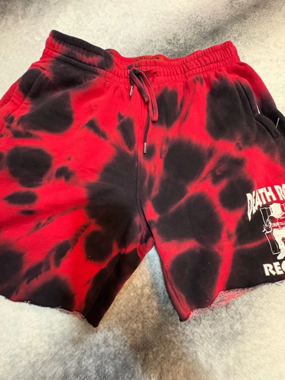 (A6) Death Row Records x Shoe Palace Red Tie Dye Fleece Shorts Men's‎ 2XL Rare